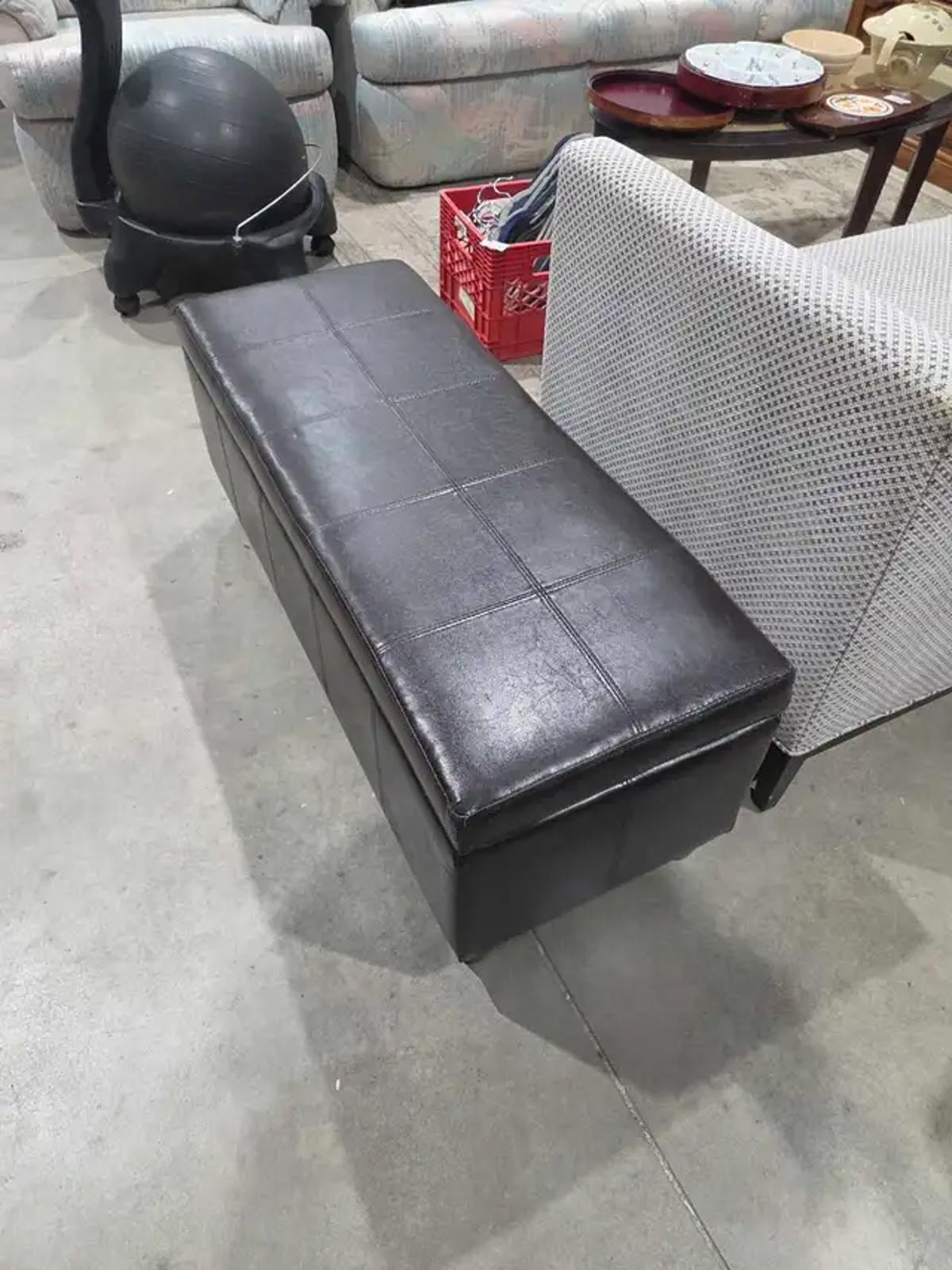 Bouclair Faux Leather Storage Bench