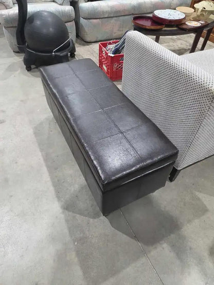 Bouclair Faux Leather Storage Bench