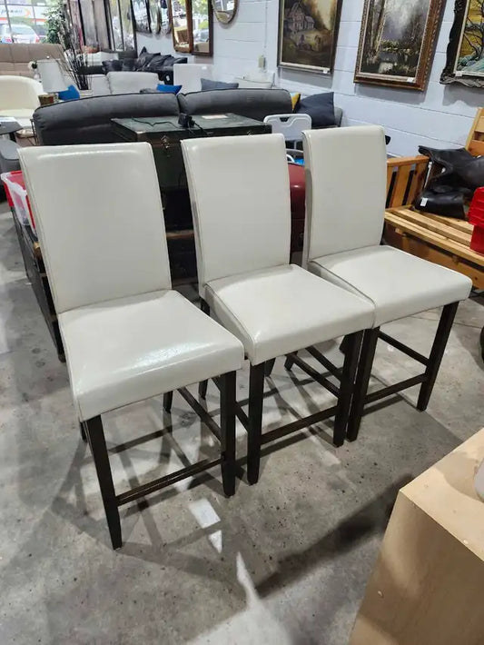 Set of 3 Vinyl Bar Stools