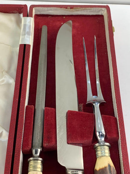 Set of 3 Sheffield English Stainless Steel Blade Carvings