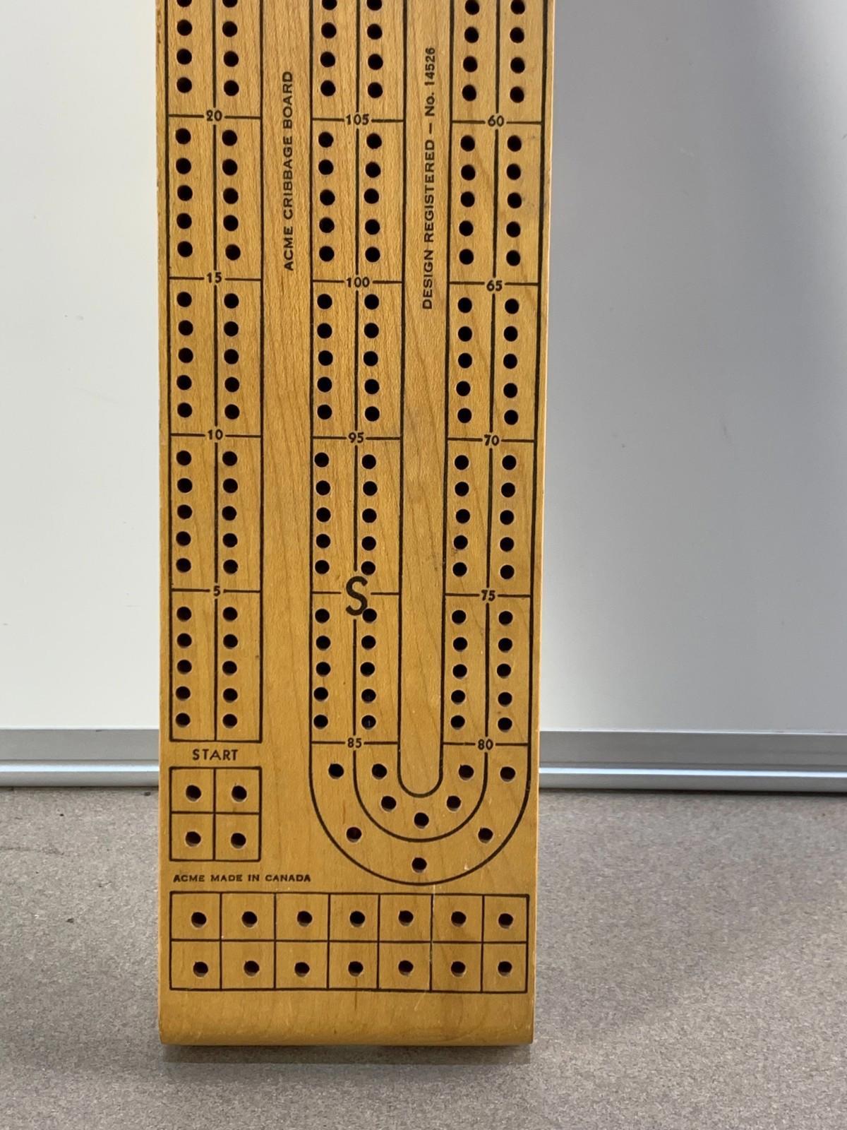 Vintage Acme Cribbage Board game
