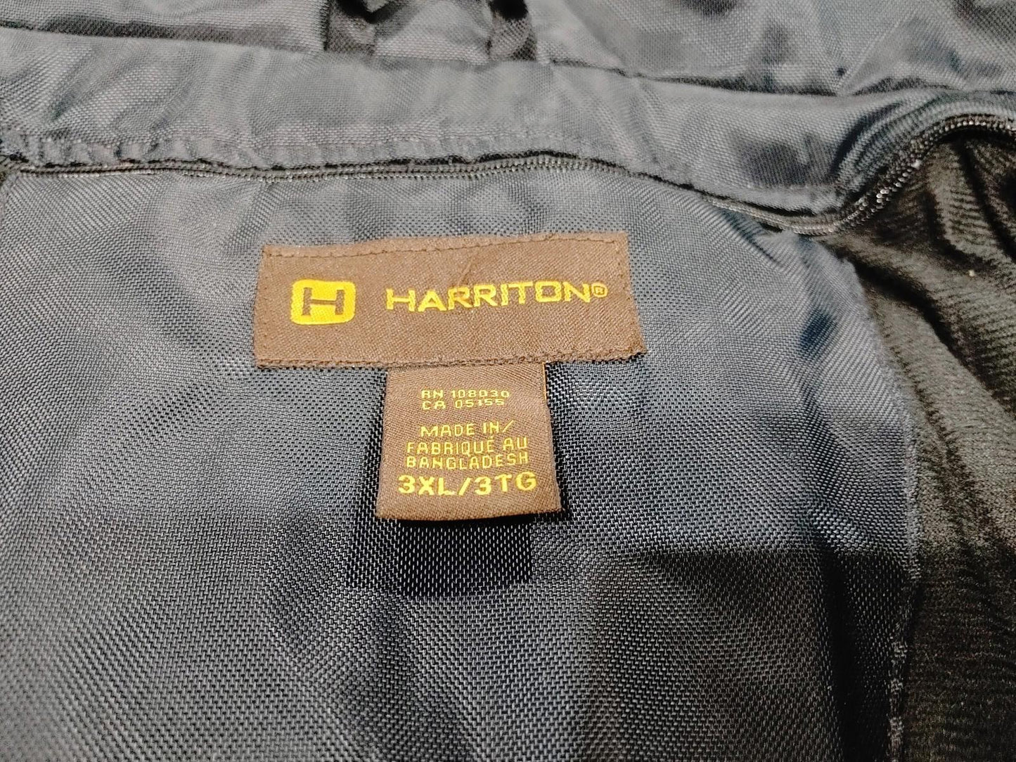 Brand New Harriton Lined Winter Jacket Black Size 3XL