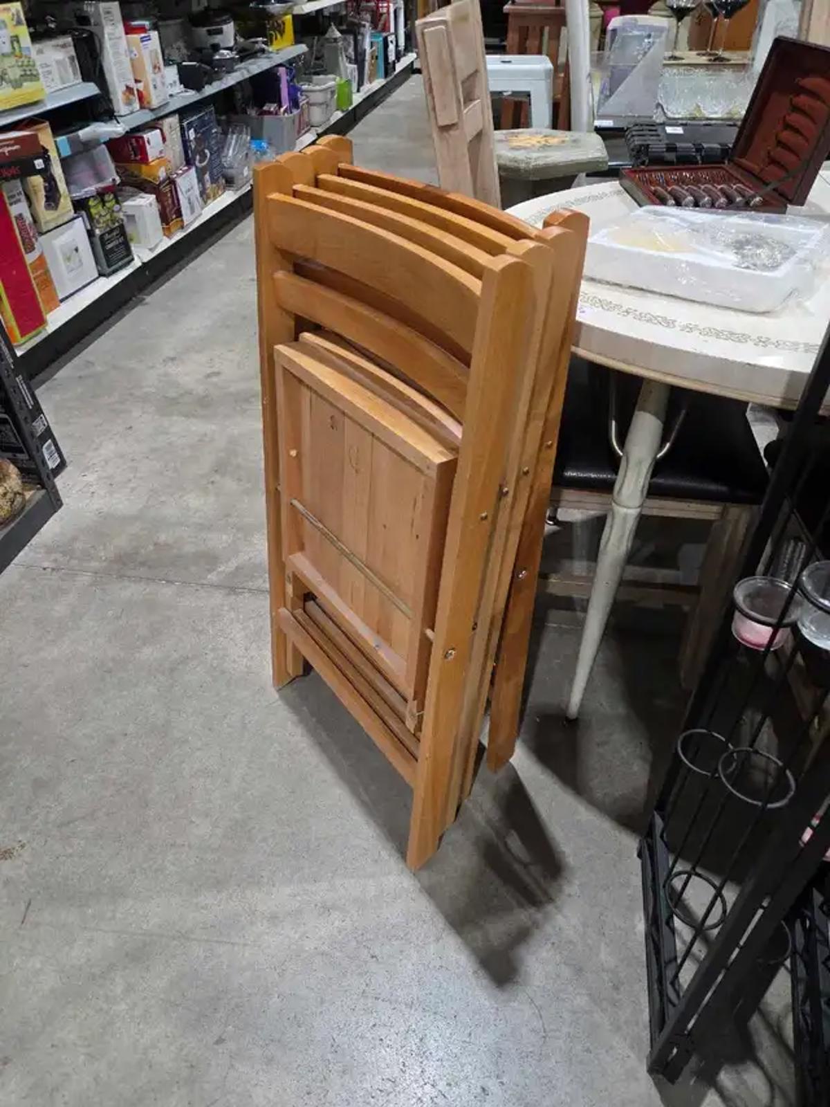 Wooden Folding Chairs Set of 4