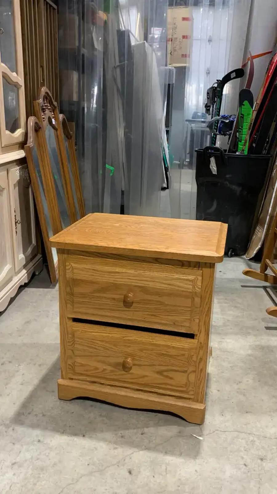 Light Pine Bedside Dresser with 2 drawers