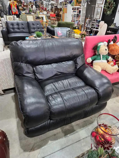 Black Leather Recliner Armchair
