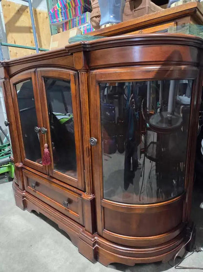 Curved Glass Buffet Display Cabinet