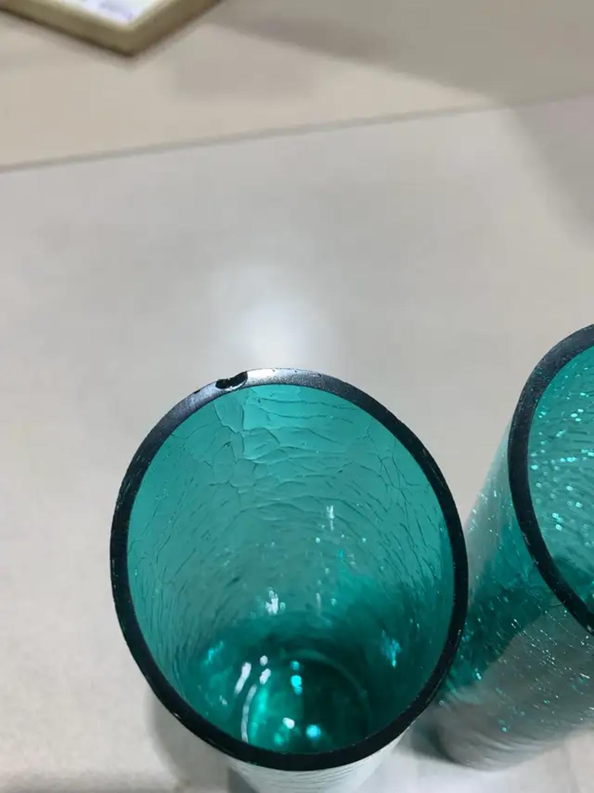 Crackle Glass Decorative Vase - Set of 4
