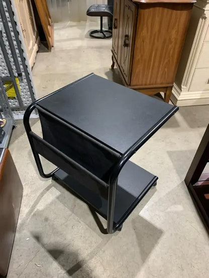Metal Rolling Table with Fabric Magazine holder - 2 available