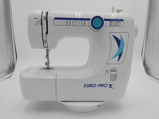 Euro-Pro X Sewing Machine Model 464XC White Tested Working w/ PSU - Fair