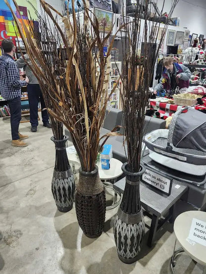 Large Decorative Bamboo Floor Vases - 3 available
