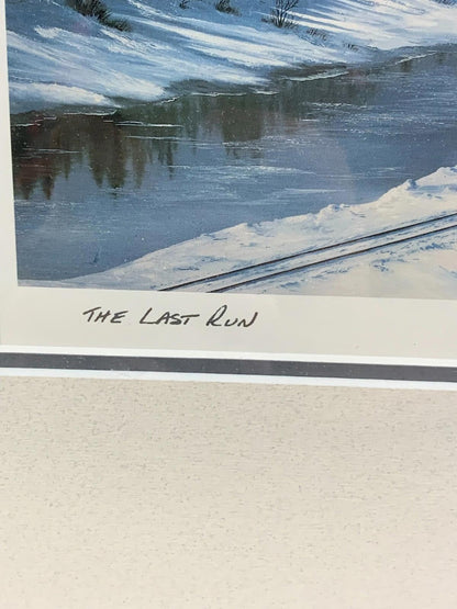 FRASER HINE "THE LAST RUN" art print Via Train Rocky Mountains