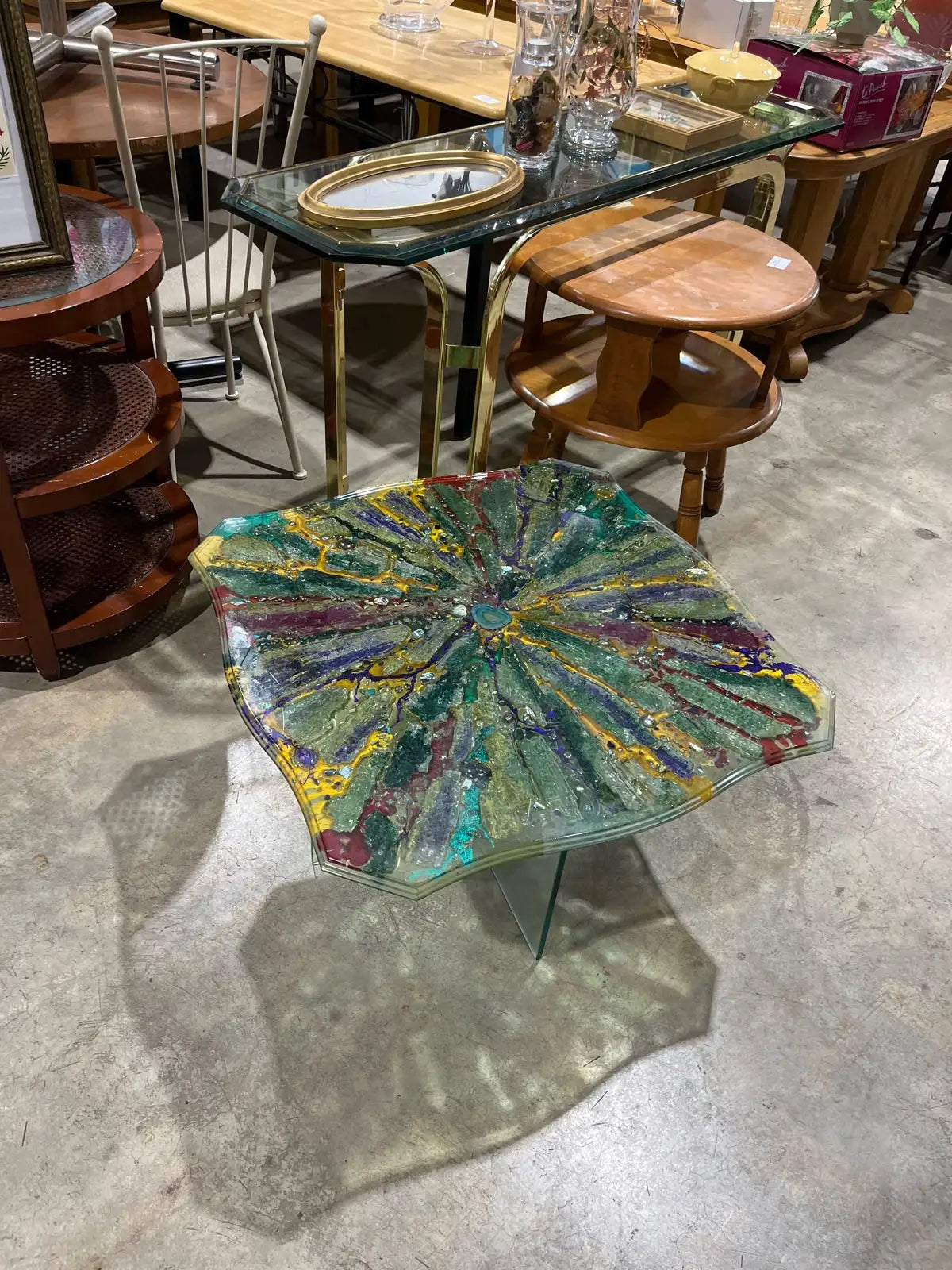 Unique Glass Side Table