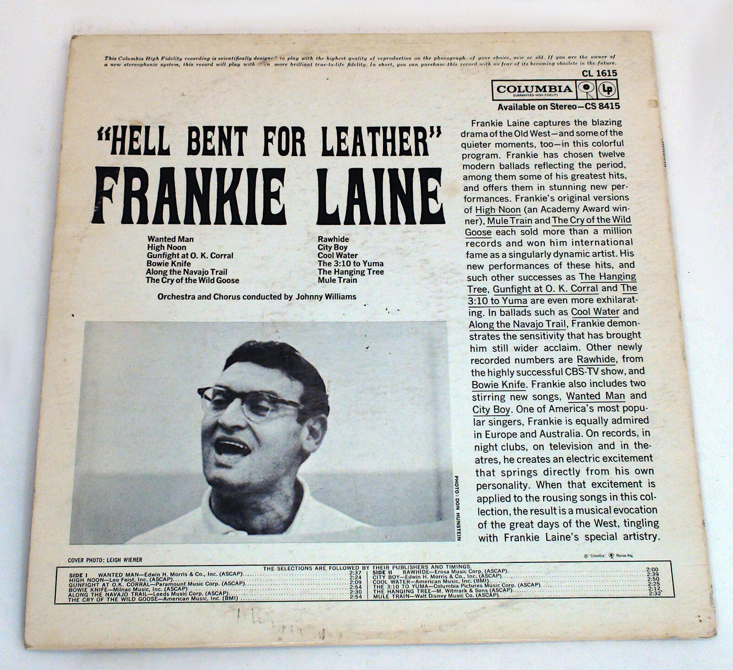Frankie Laine Hell Bent For Leather! Vinyl Album Record LP - Fair