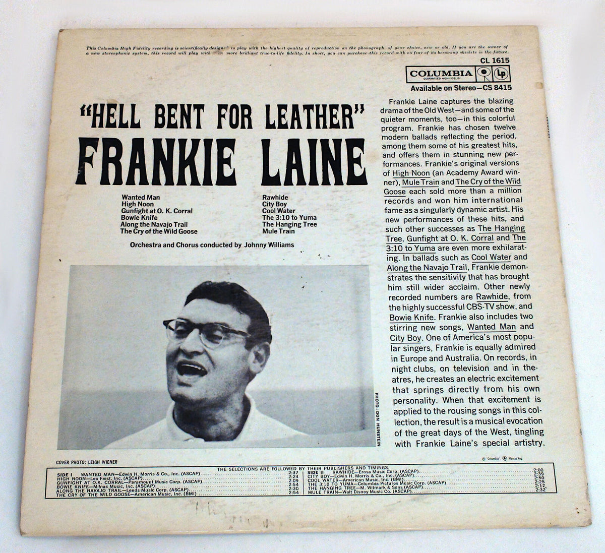 Frankie Laine Hell Bent For Leather ! Vinyle Album Disque LP - État correct