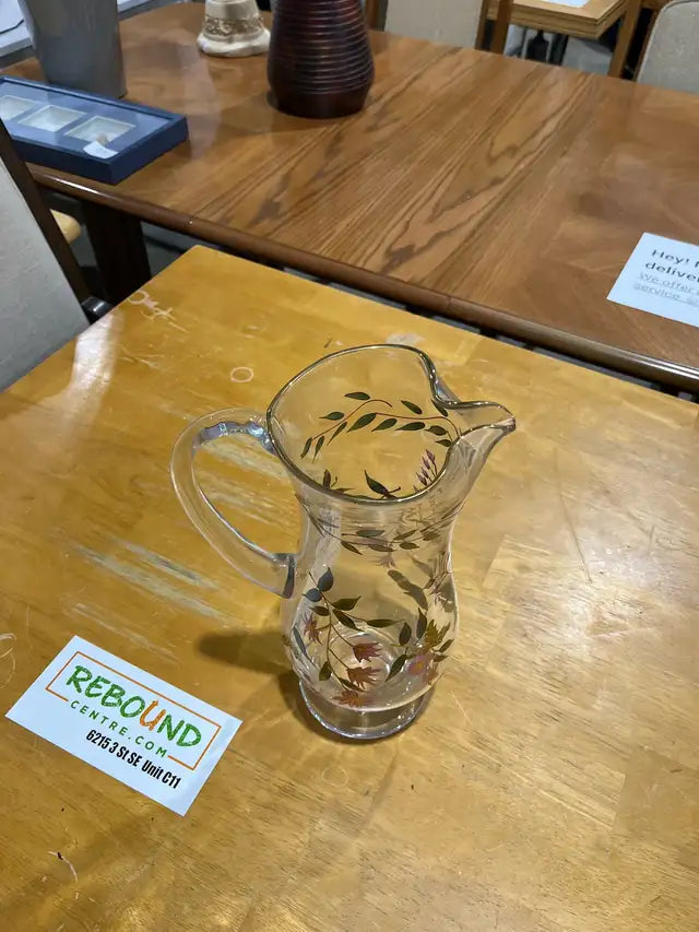 Floral Glass Pitcher