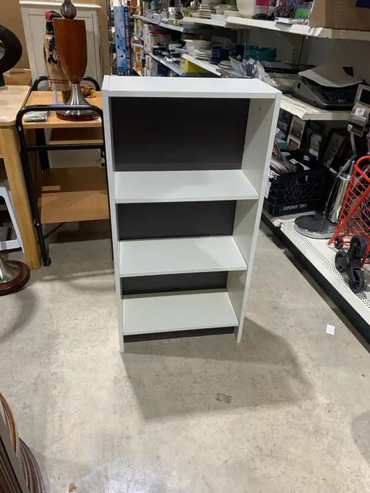 White 3-Shelf Bookcase with Sturdy Construction