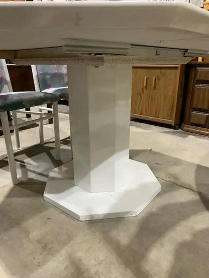 White Octagonal Dinning Table with Extending Leaf
