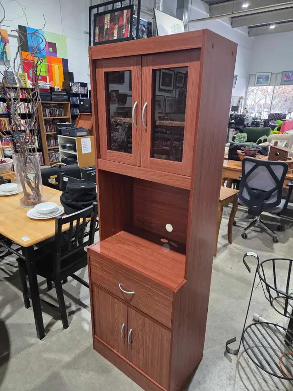 Cherry Tall Kitchen/Microwave Cabinet