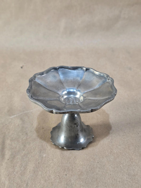 Antique Flagg & Homan Pewter Pedestal dish, Circa 1875