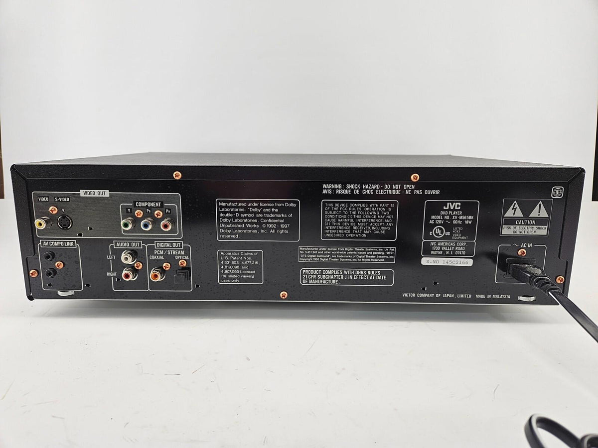 GOOD CONDITION JVC 3x DVD Player XV-M5658K Tested Working Black