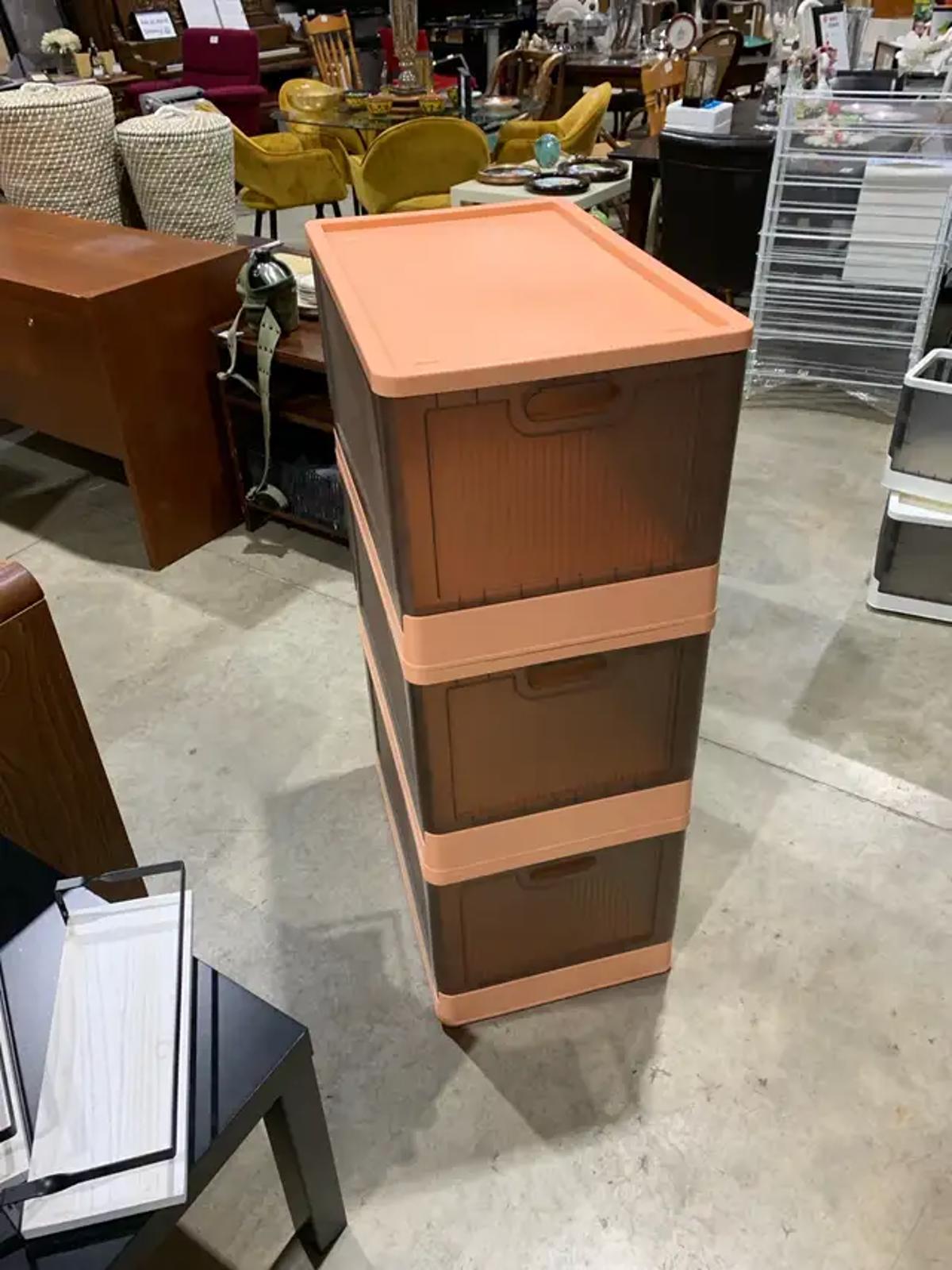 Large Stacking Storage Cubes in Peach