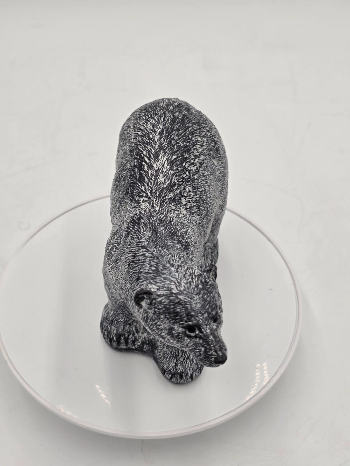 Vintage Large Inuit Eskimo Carving Original Hand Carved Bear Soapstone Canada