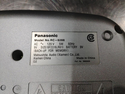 Good Condition Panasonic Alarm Clock FM-AM Radio RC-6288 Grey Tested Working