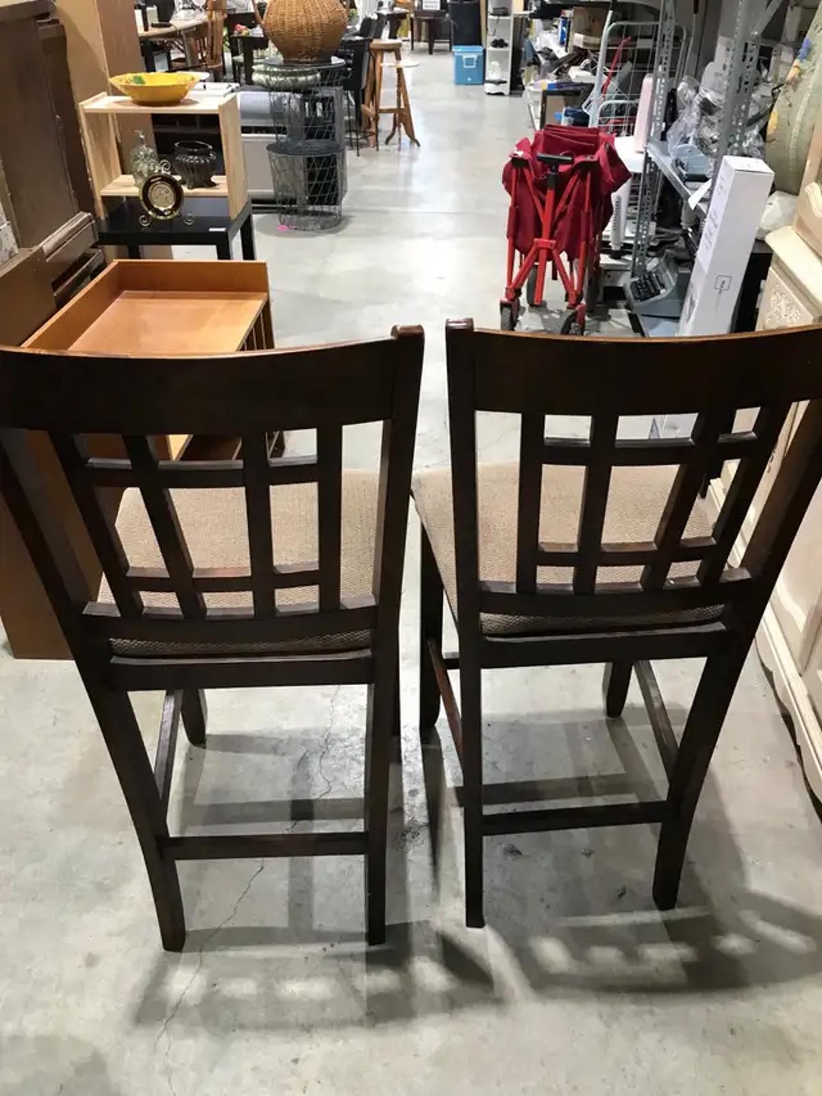 Wooden stoop chairs - 2 Available