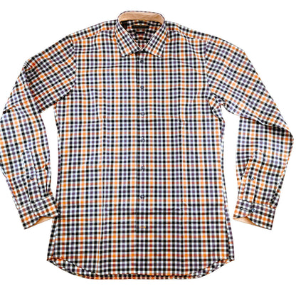 Lipson Shirtmakers Contemporary Button Down Gingham Dress Shirt Men's Size M