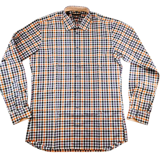 Lipson Shirtmakers Contemporary Button Down Gingham Dress Shirt Men's Size M