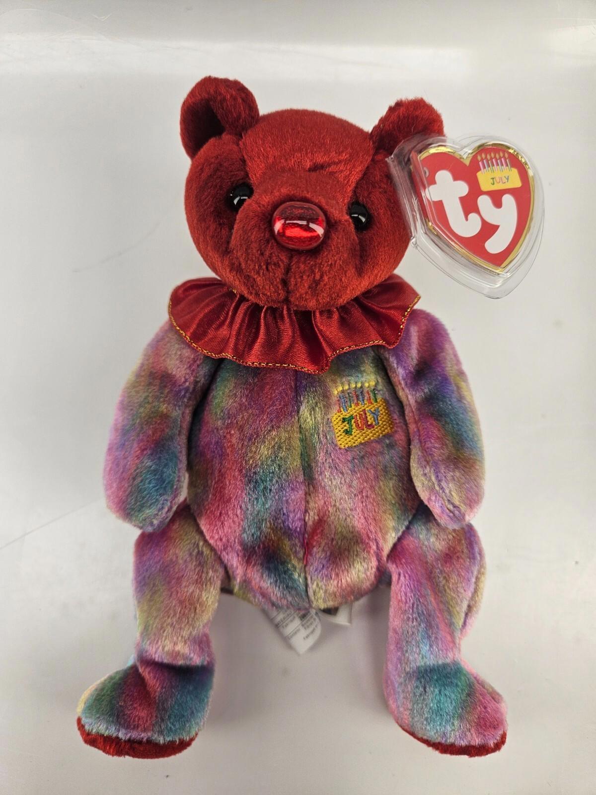 Ty Beanie Baby Ruby July Happy Birthday Bear