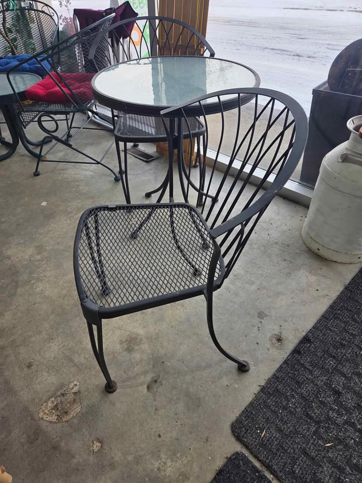 3 Piece Outdoor Patio Set - Metal Table & Chairs