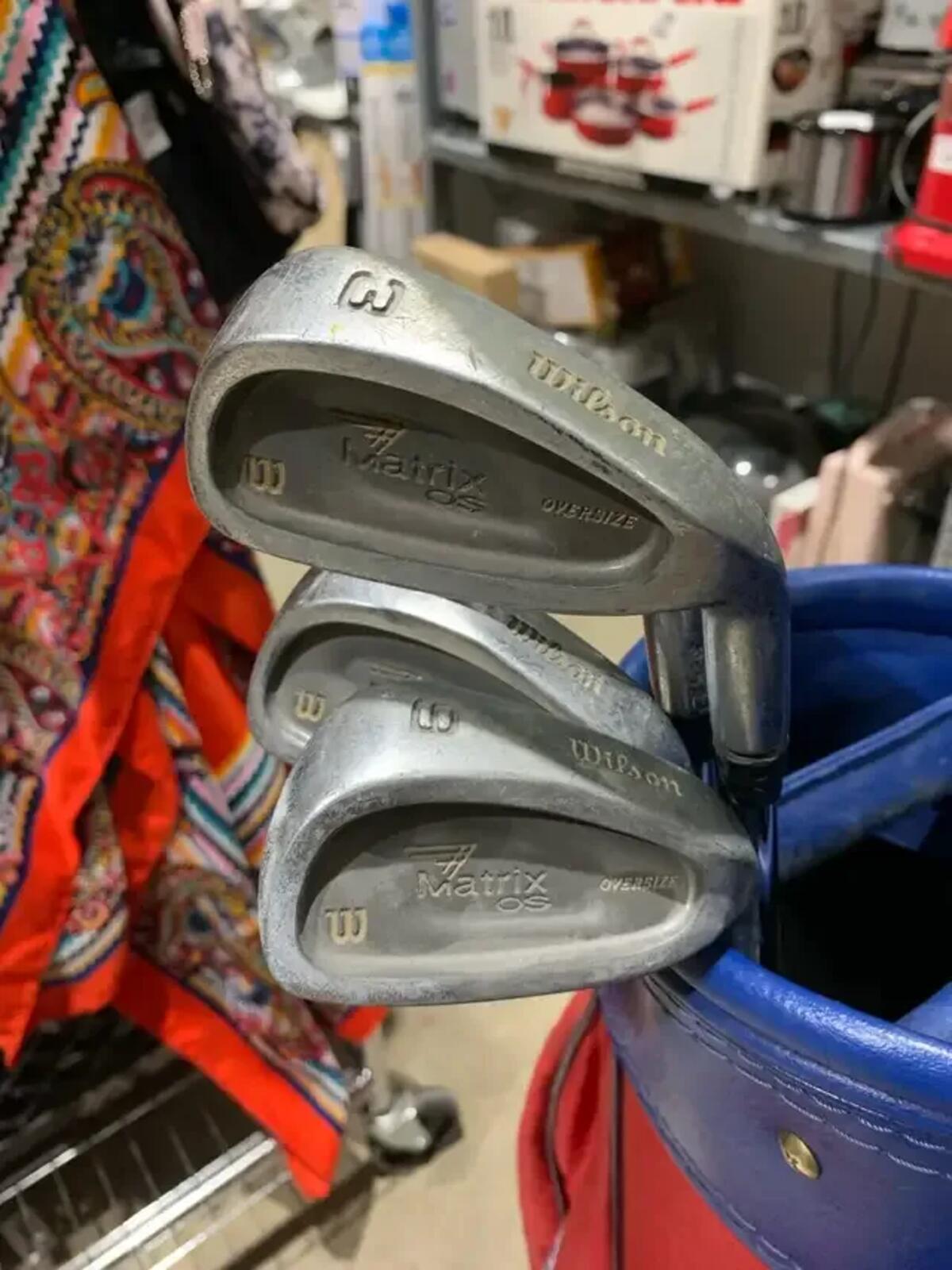 Wilson Matrix Golf Clubs and caddy