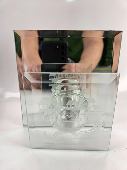 Traditions Glass Mirror Candle Holder 6x6"