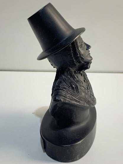 Man in Top Hat Bust Sculpture Coal Inspirations Miner Figurine Pencra Designs