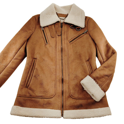 Rachel Roy Faux Shearling Brown Jacket Women's Size S