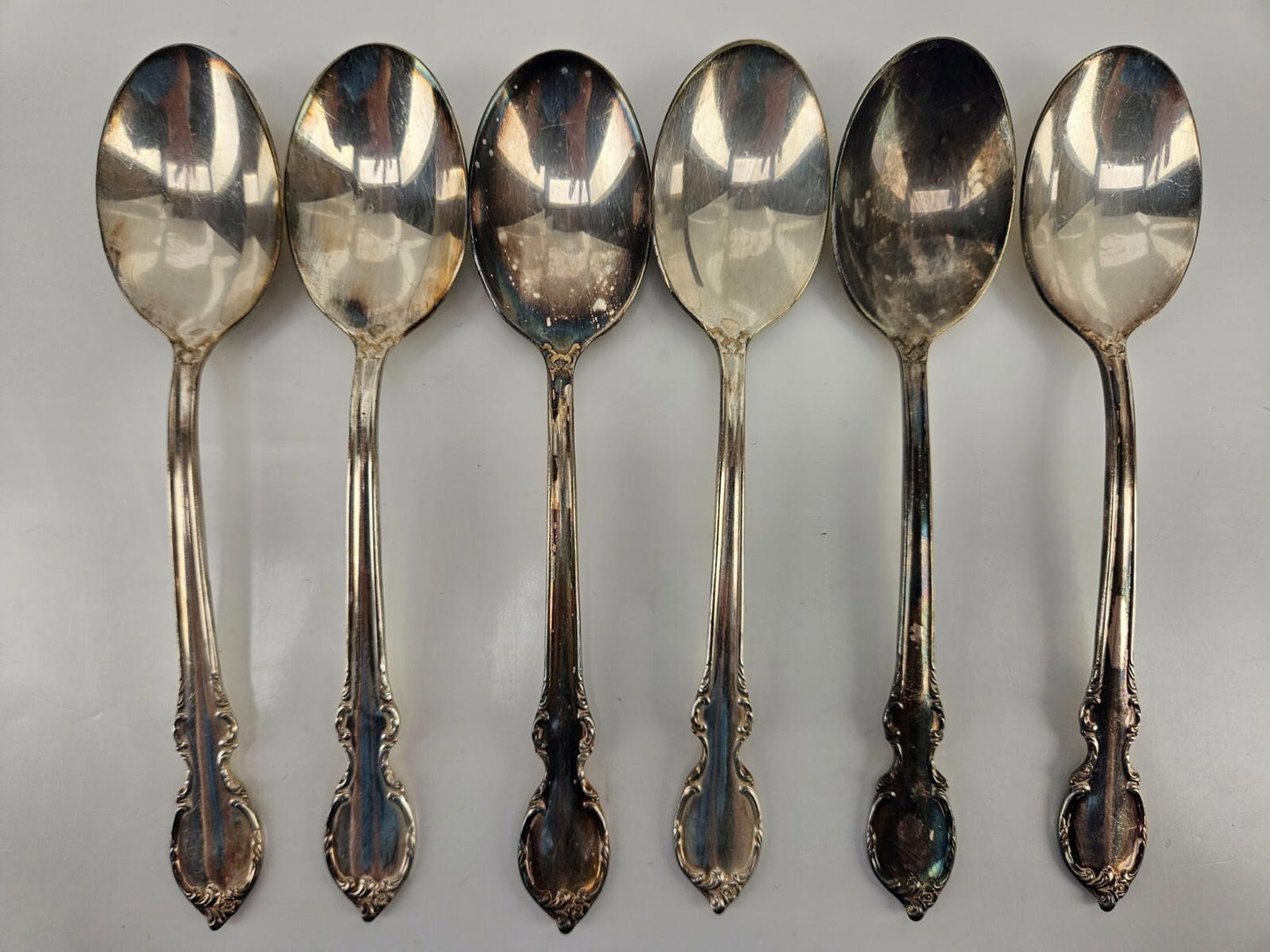 Lot of 6 - Rogers Bros Reflection IS 1847 Silverplate Spoons 6.5"