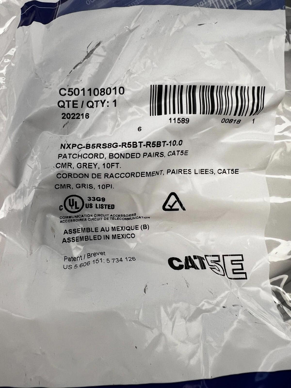 BELDEN | C501108010 Cordon de raccordement Cat 5e Mod, Paire soudée - 10 pi