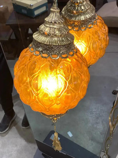 Vintage MCM Swag Hanging Lamp