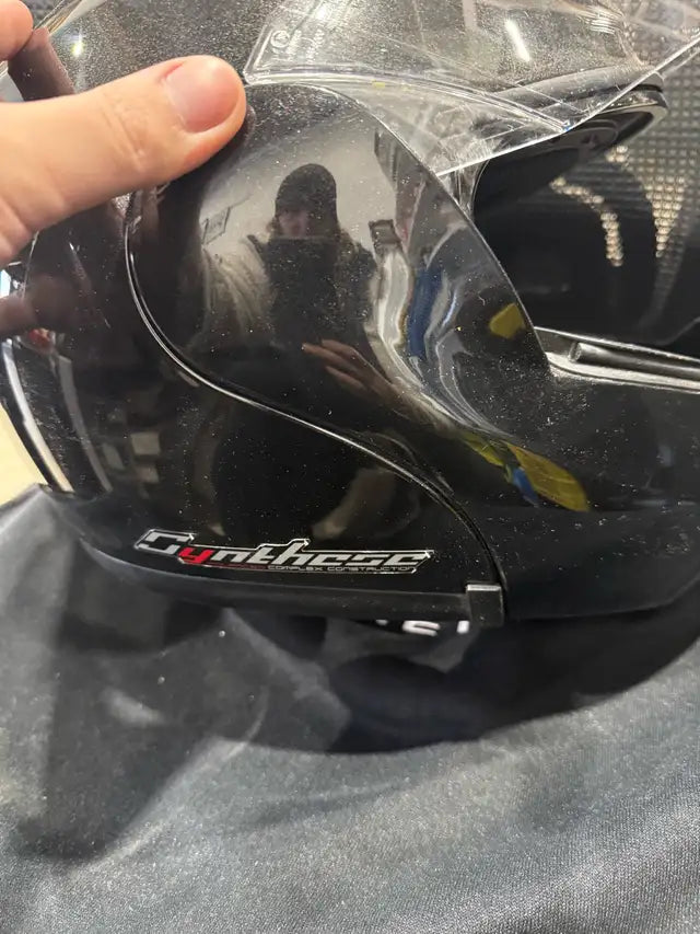 Zeus Synthese Black Helmet with Carry/Protective Bag