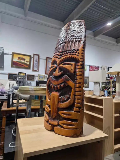 Unique Wooden Handcarved Tiki Statue 26"