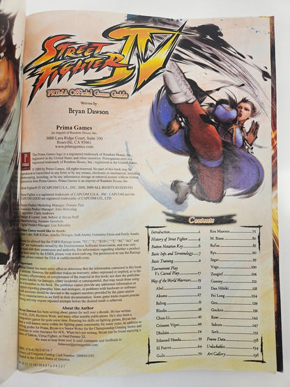 Street Fighter IV (4) Prima Official Strategy Guide