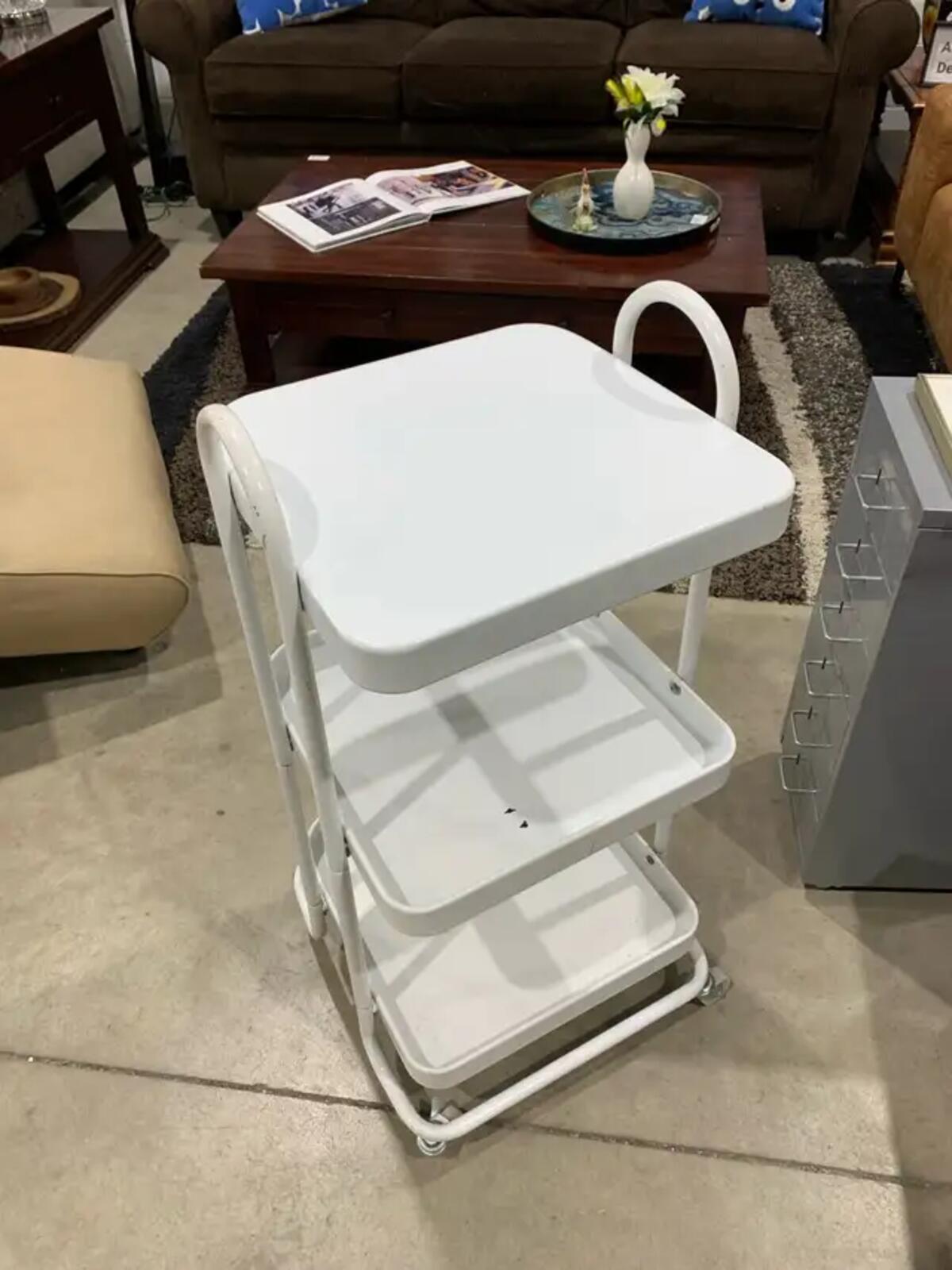 White IKEA Raskog 3 Tier Cart