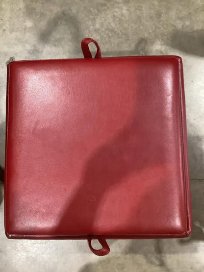 Red Storage Ottoman with Reversible Tray Lid