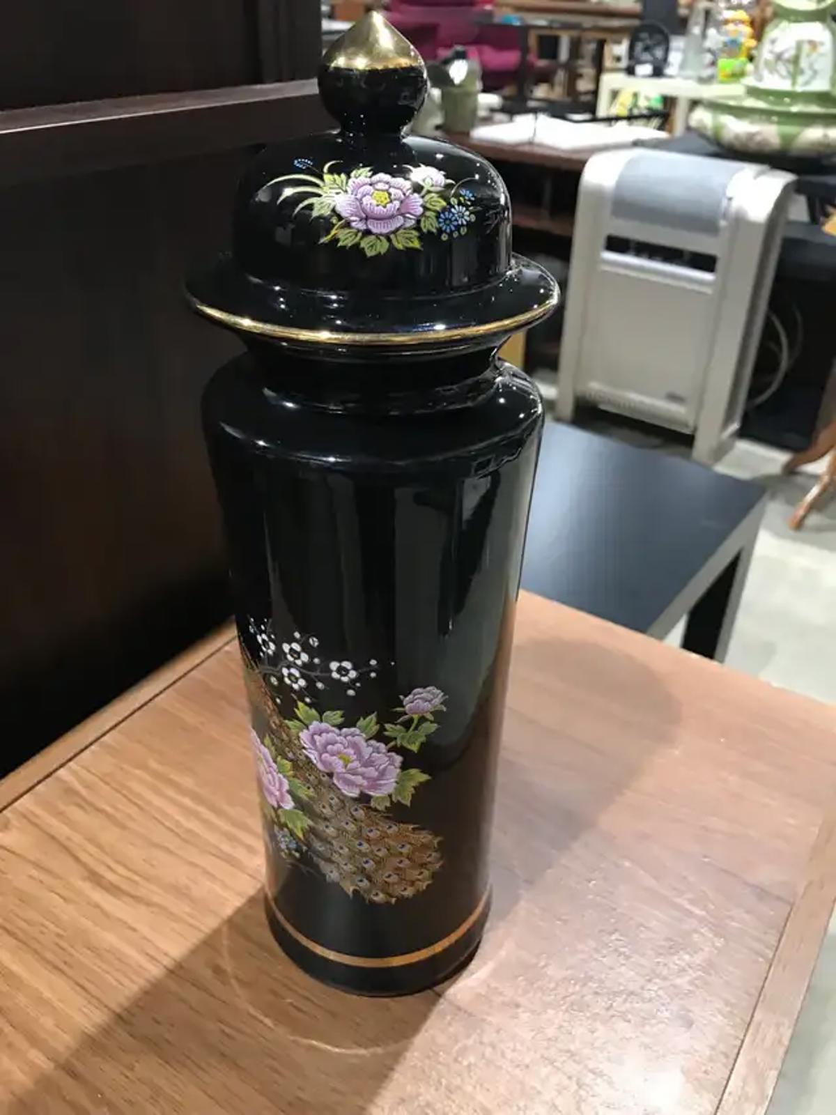 Vintage Black Glazed Vase