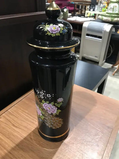 Vintage Black Glazed Vase