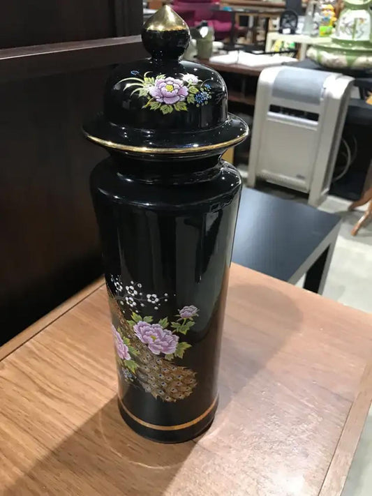 Vintage Black Glazed Vase