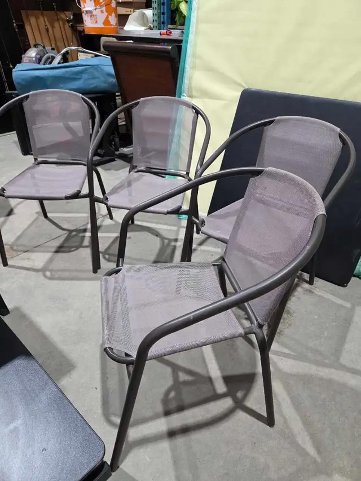 Metal/Mesh Patio Chairs - 4 Available