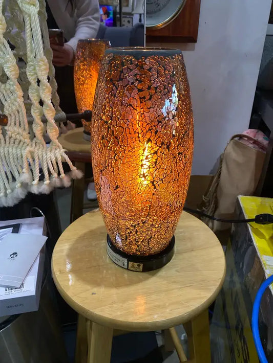 Orange Glass Tile Table Lamp