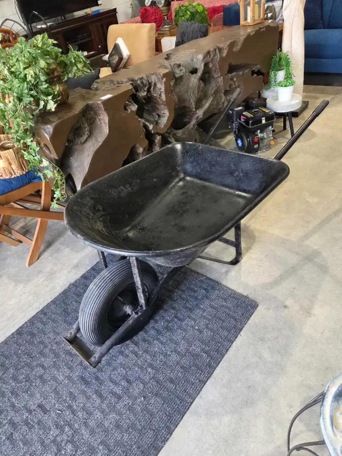 Black Metal Wheelbarrow